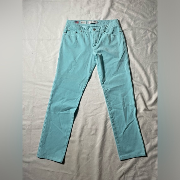 Fabrizio Gianni Jeans Women Size 6 Stretch comfort Turquoise blue Made In USA - Picture 1 of 8